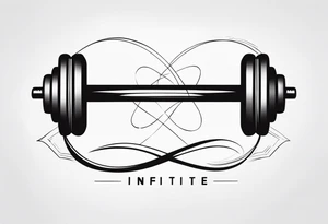 Infinite simble with dumbbell tattoo idea