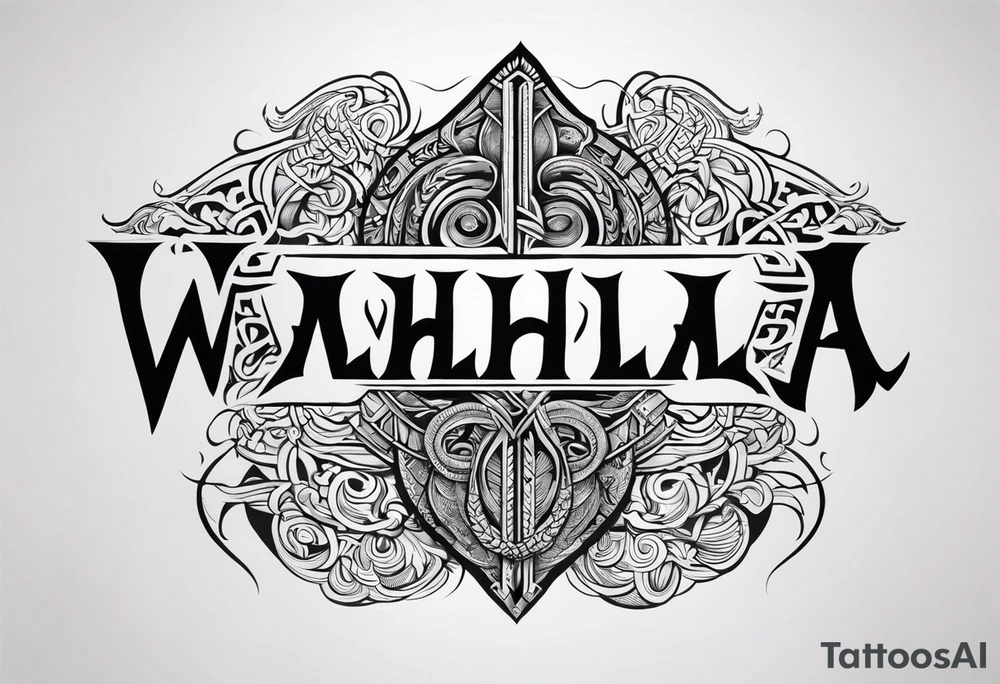 Valhalla viking gods tattoo idea