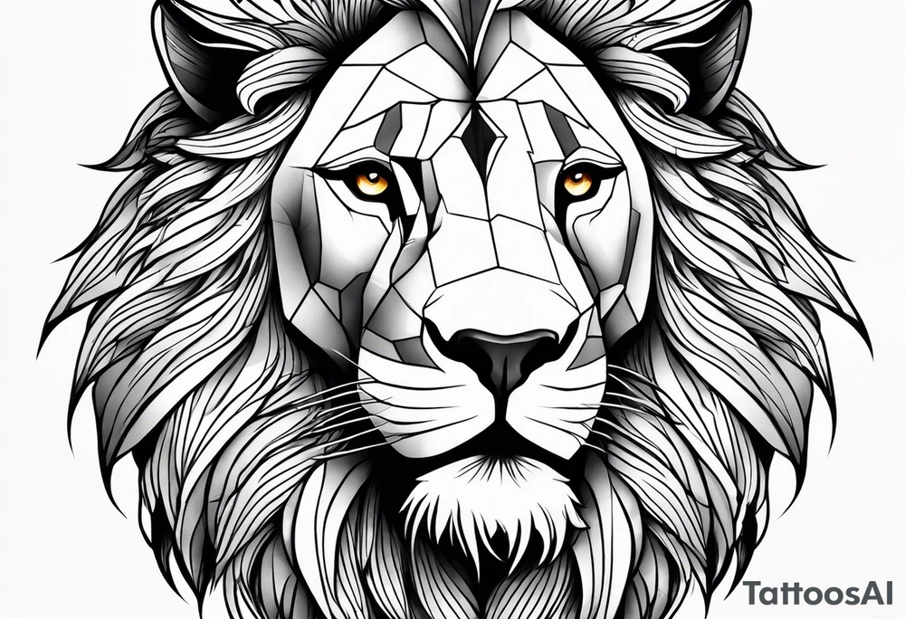 powerful majestic lion, close-up tattoo idea