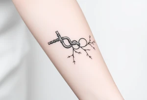 wide System of pipes that transitions and transforms outwards of sides and end into thick, widespread 
veins of forearm tattoo idea