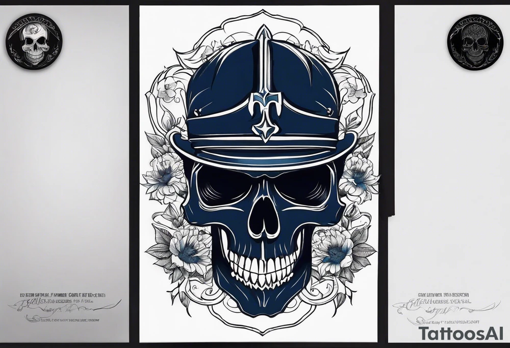 Coverup navy theme skull dark tattoo idea