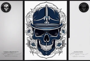 Coverup navy theme skull dark tattoo idea