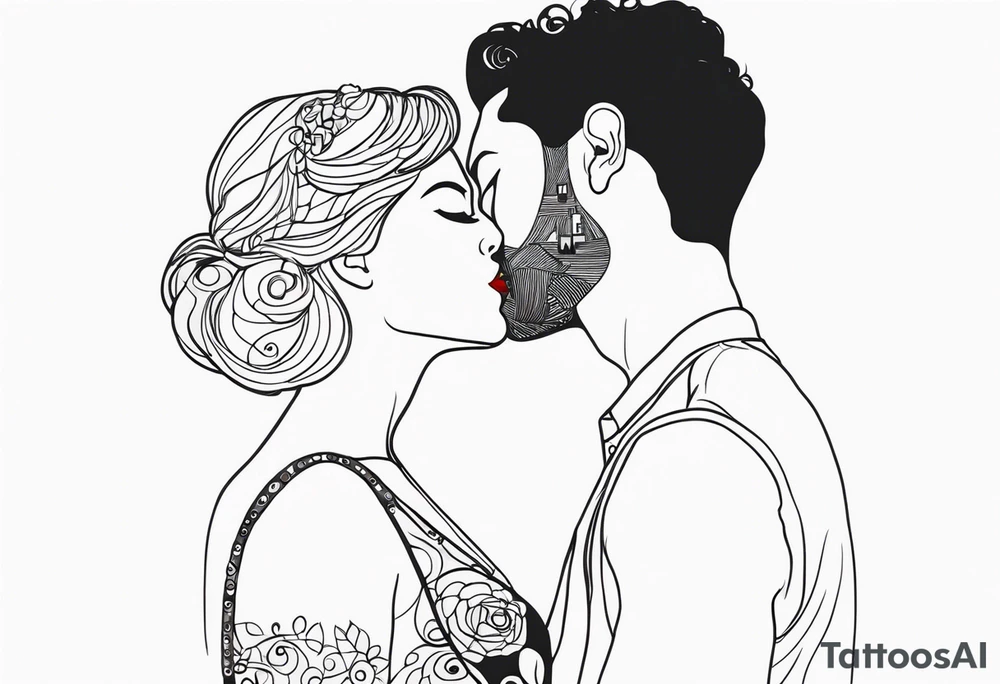 a kiss by gustav klimt tattoo idea