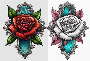 Independent Cross and a rose tattoo idea