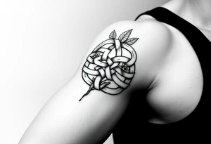 Celtic knot infused with nature tattoo idea