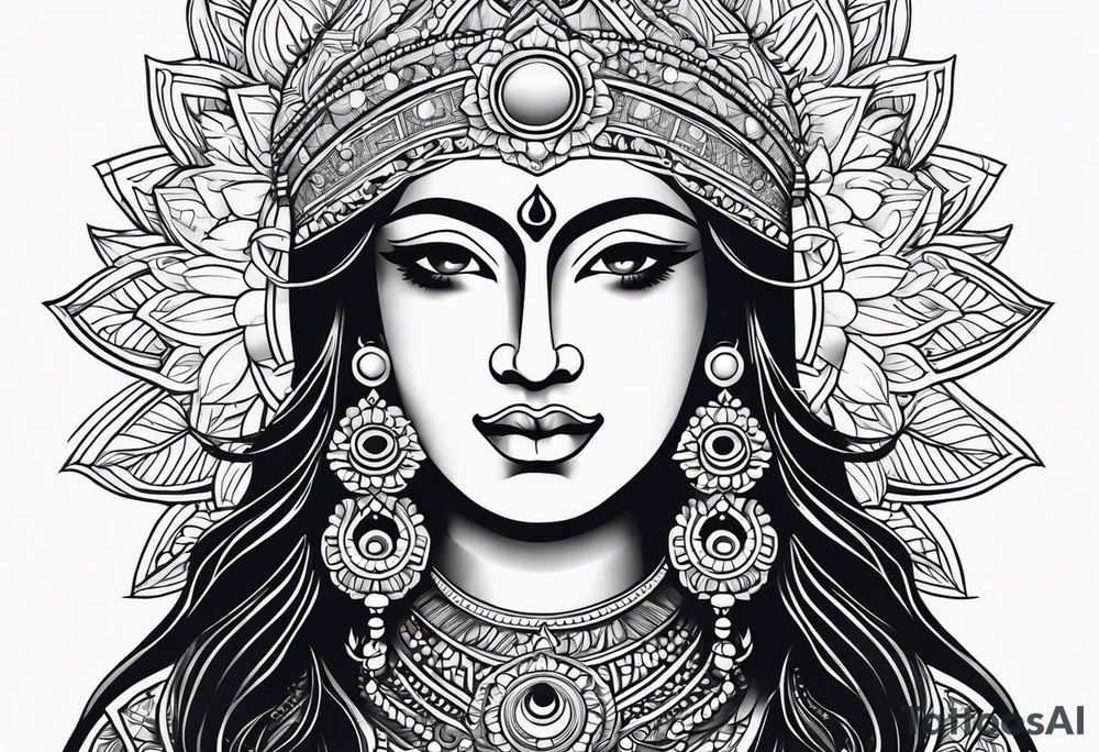 Lord Surya, godess Ganga, sunset tattoo idea