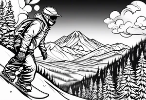 Un snowboardeur qui ride sur un park tattoo idea