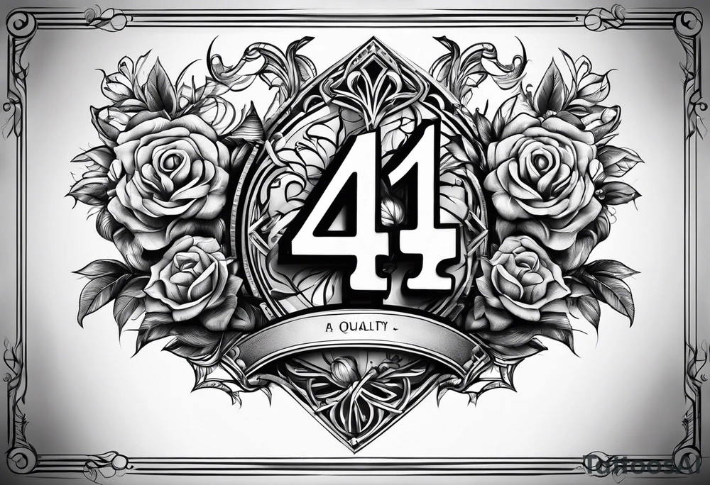 number 4 in a card tattoo idea