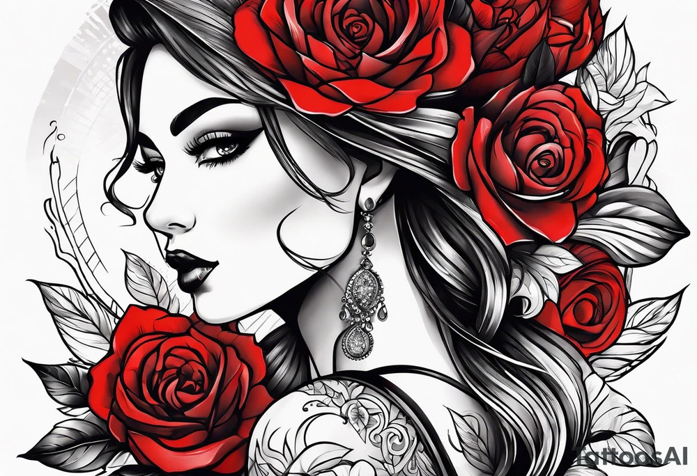 black and red. arm tattoo idea
