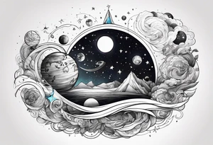 The Earth spinning in space tattoo idea