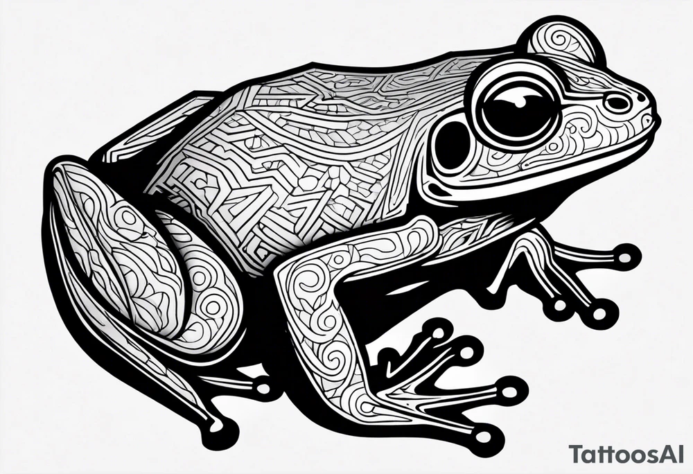 a psychedelic frog tattoo idea