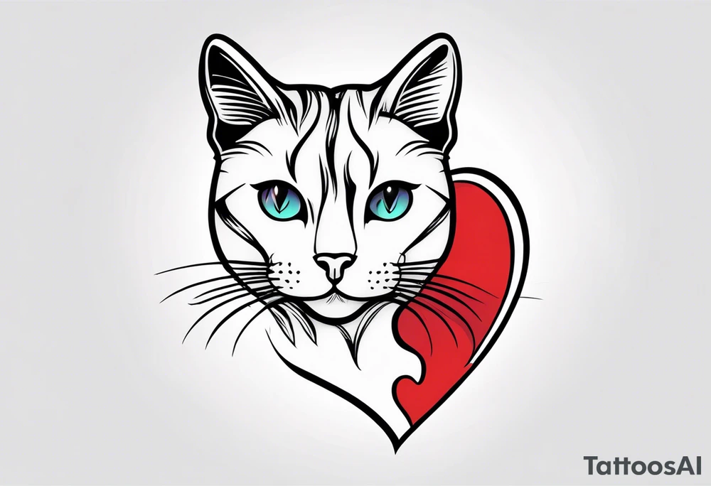 A cat with a heart tattoo idea