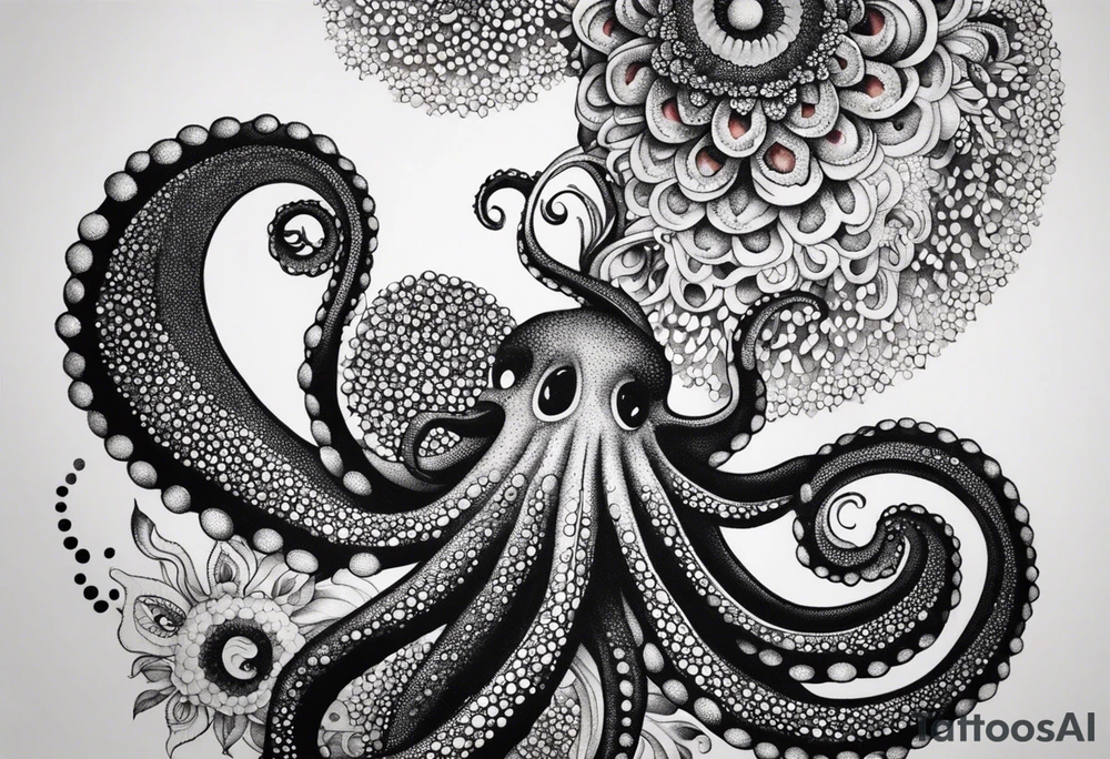 I am creating an arm piece that coonsists of octopus tentacles and floral all the way up tattoo idea