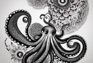 I am creating an arm piece that coonsists of octopus tentacles and floral all the way up tattoo idea