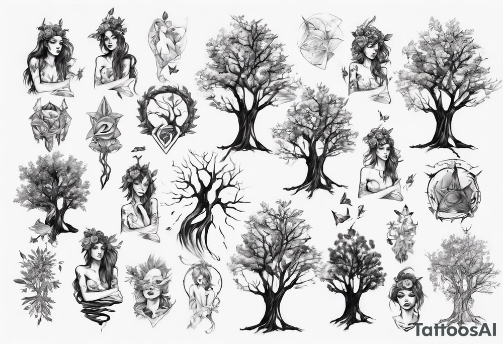 Tree girl tattoo idea