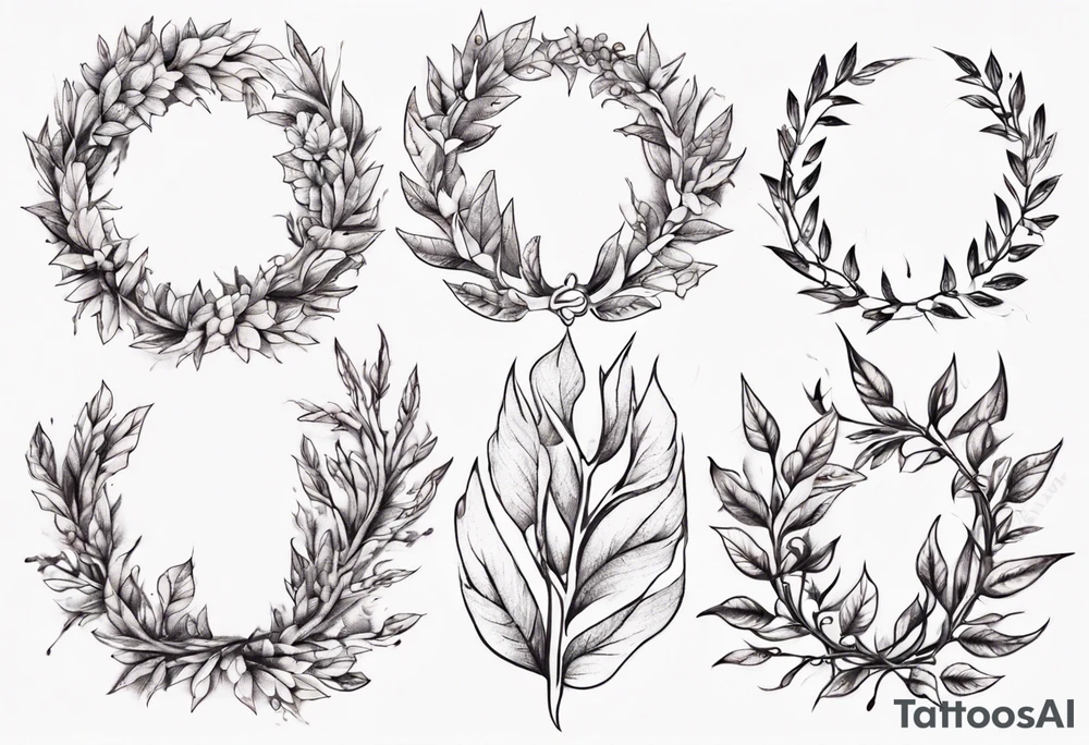 wreath leaves tattoo tattoo idea