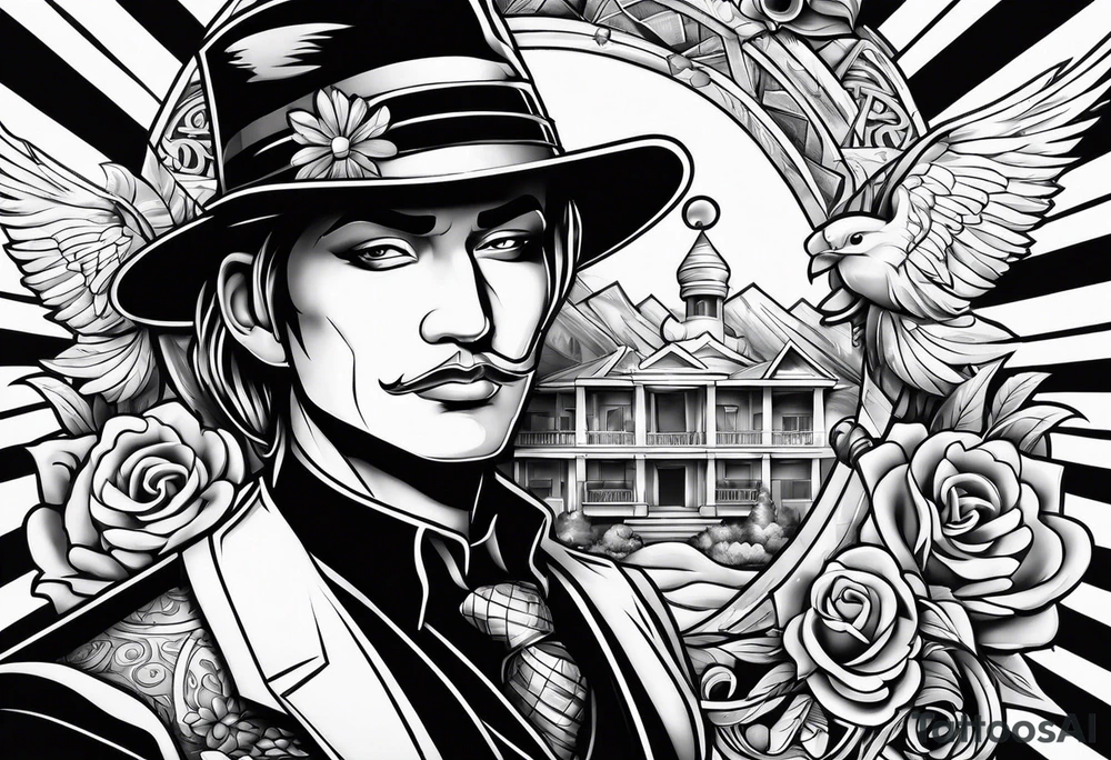 Gangster cartoon tattoo idea