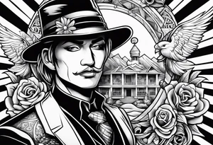 Gangster cartoon tattoo idea