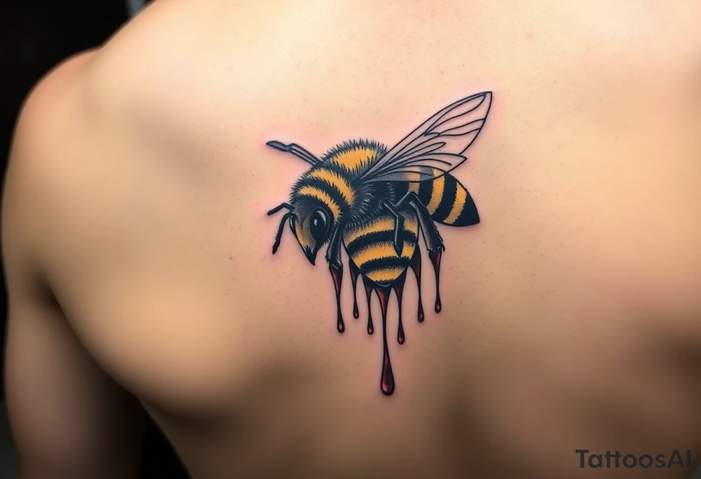 Honey bee hive dripping tattoo idea