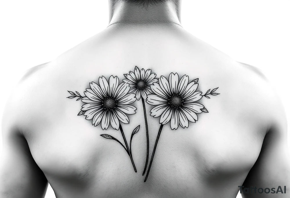 Daisies in color tattoo idea
