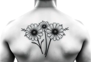 Daisies in color tattoo idea