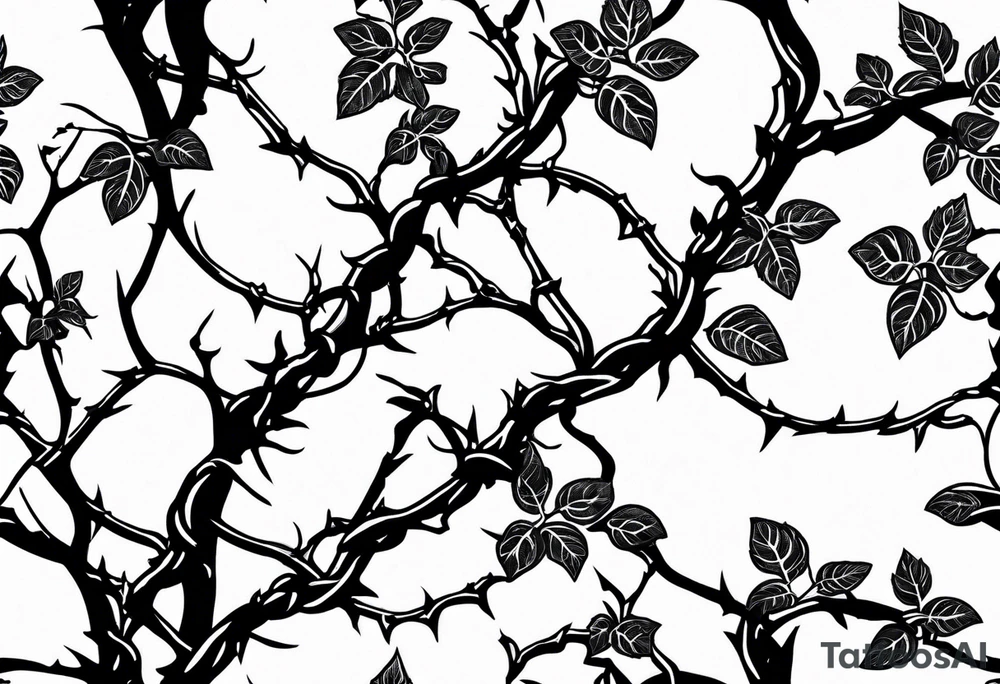poison oak vines wrapped around barbed wire for a spine tattoo tattoo idea