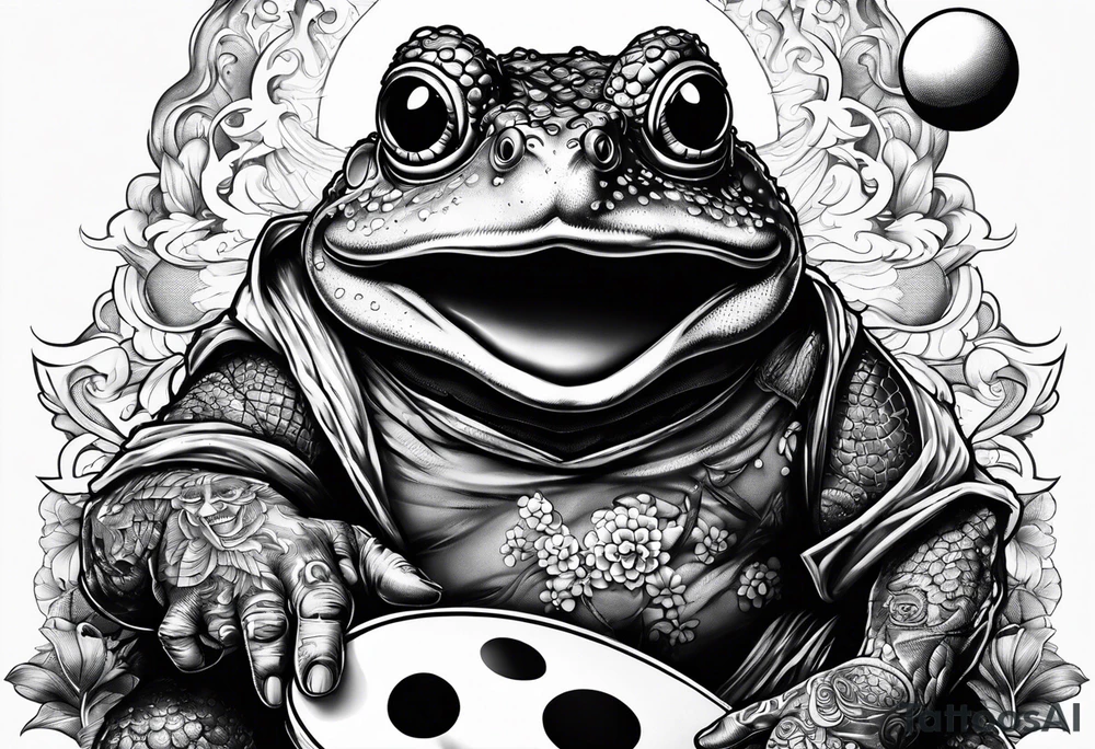 Toad man playing ping pong tattoo idea
