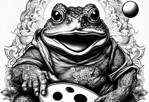 Toad man playing ping pong tattoo idea