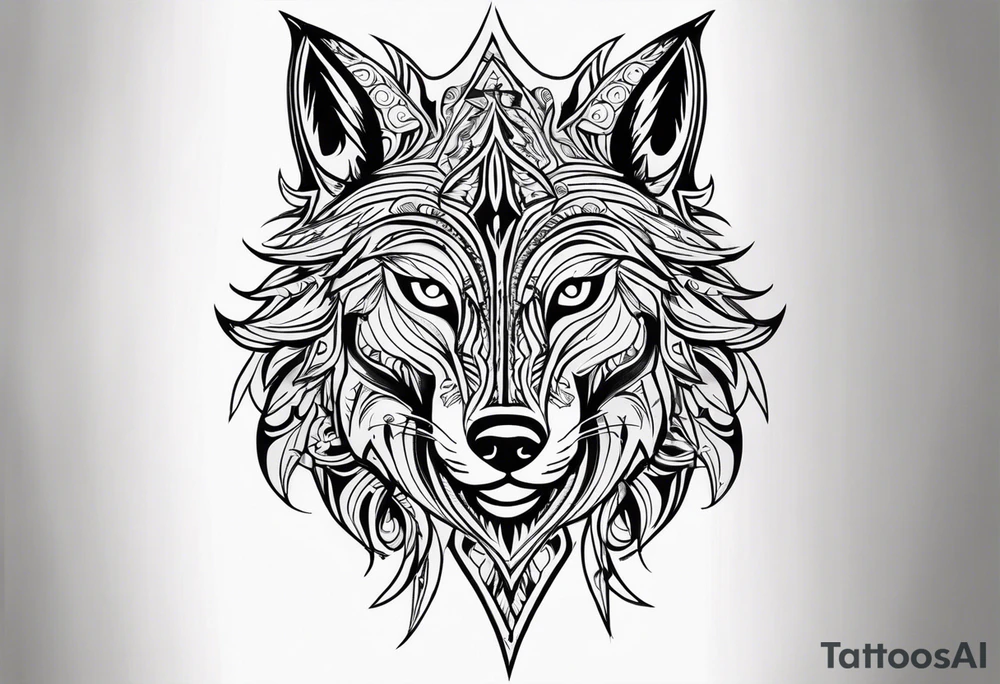 lobo tribal tattoo idea