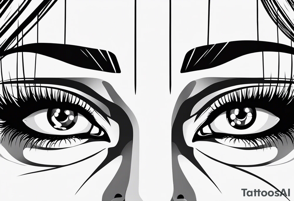 kill bill eyes inspired minimalist tattoo idea