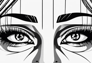 kill bill eyes inspired minimalist tattoo idea