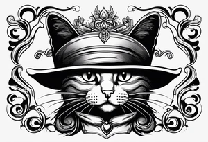 cat with funny hat
make it more simple tattoo idea