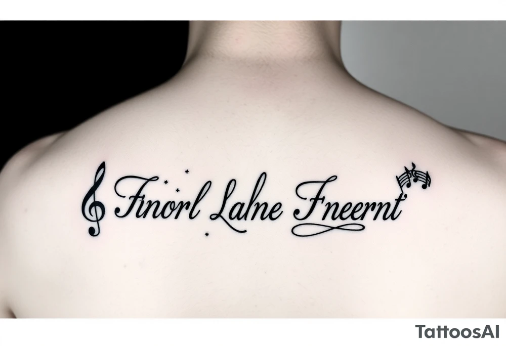 I need an arm tattoo with my kids names in it . It would be cool if they all blend together. 
Connor Charley are twins
Connor is the musician and music notes are great 
Charley is an athlete and a bruiser 
Michael is in the Air Force
Bria is a queen and super fun 
Katie is my sunshine 
Cassie is deaf and very thoughtful. tattoo idea