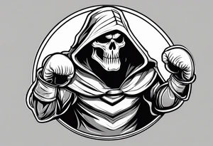 Reaper with boxing gloves tattoo idea