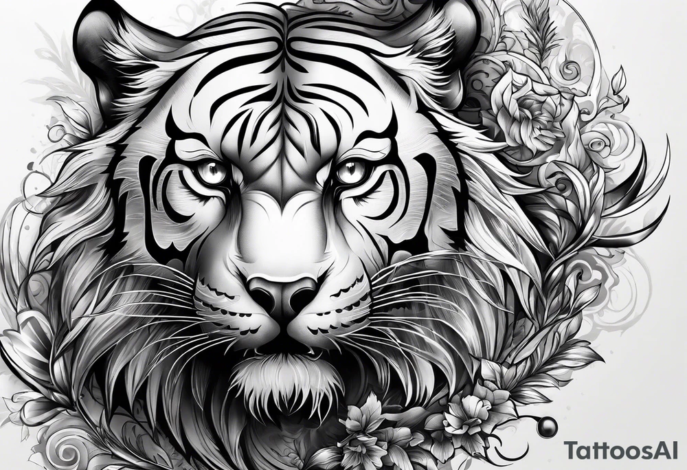 Loup tigre noel tattoo idea