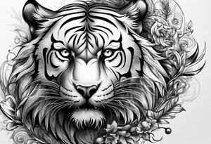 Loup tigre noel tattoo idea