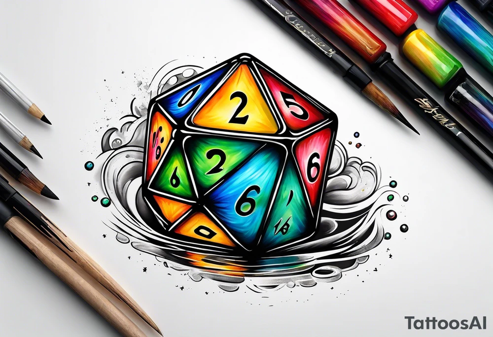 a twenty sided die tattoo idea