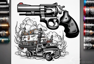 Boondocks cartoon gun Riley tattoo idea