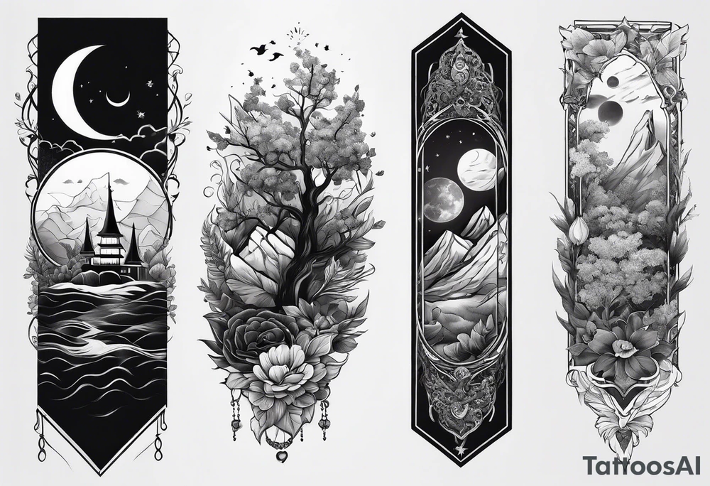 aesthetic nature sleeves tattoo idea