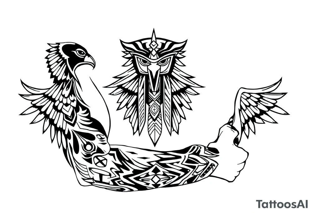 Egyptian theme . Add more elements. I have Egyptian symbols also so I want to connect them tattoo idea