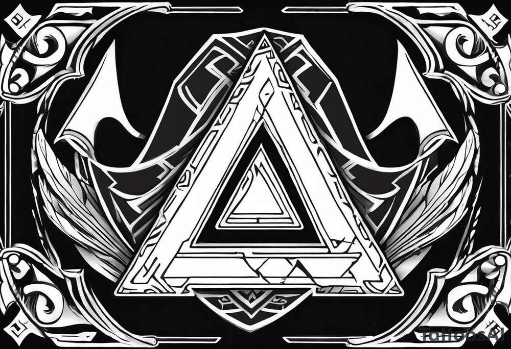 Valhalla fire
Sword shield valknut axe tattoo idea