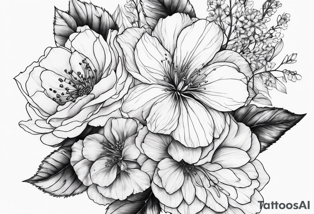 Flowers on the veins tattoo idea