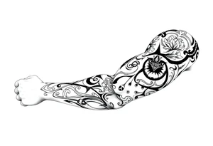Tribal Sicilian sleeve with patterns
And symbols tattoo idea