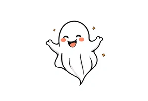 Smiley Cute ghost tattoo idea