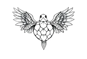 Sea turtle angelic wings tribal tattoo idea