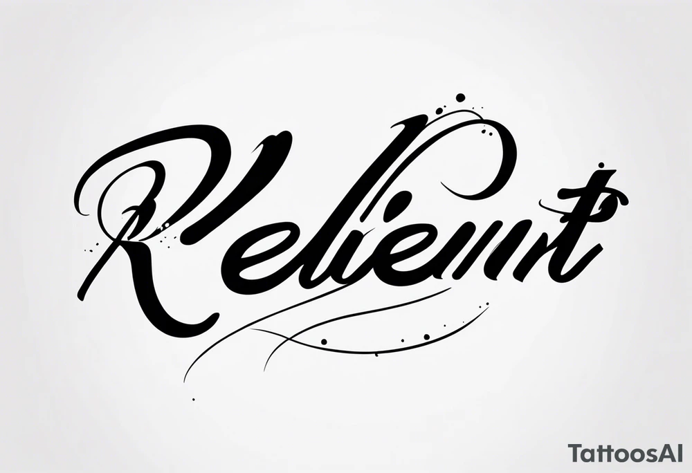 lettering only of the word relent tattoo idea