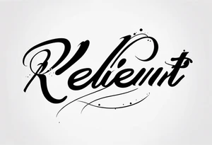 lettering only of the word relent tattoo idea