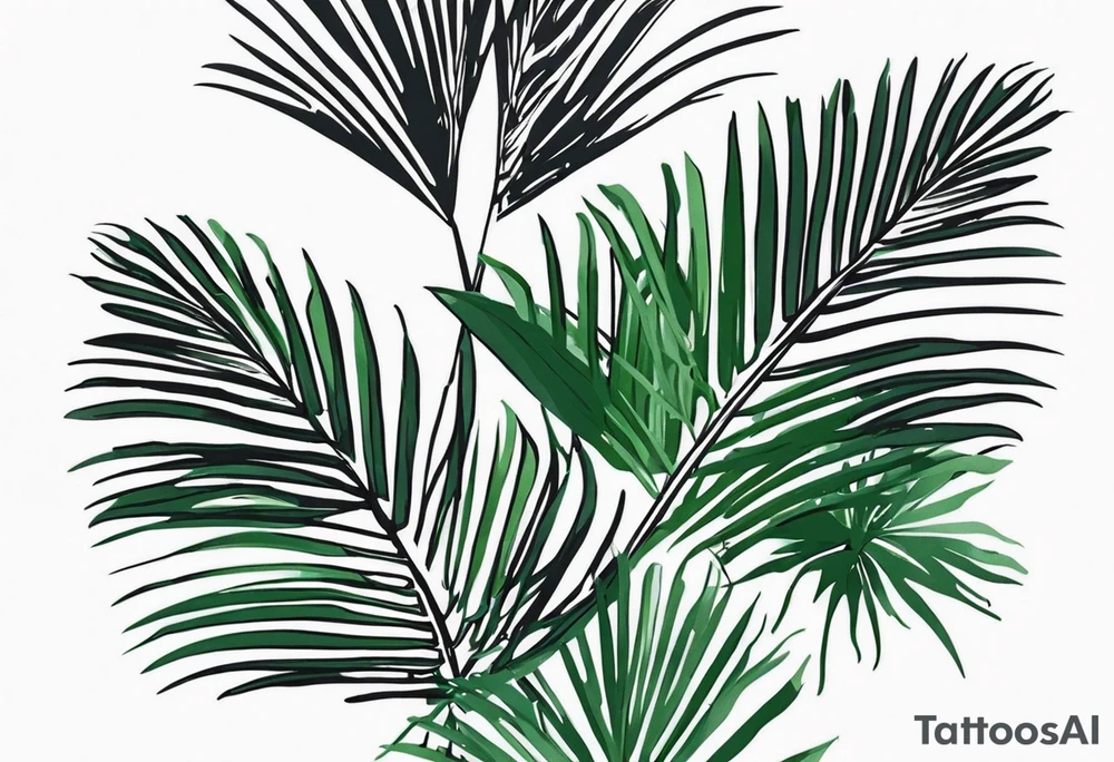 Palm leaf tattoo idea