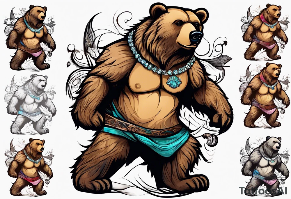 Dancing bear tattoo idea