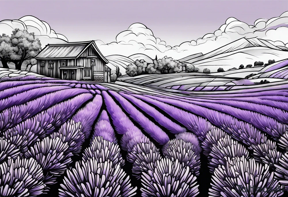 lavender in a bunch tattoo idea